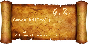 Genda Károly névjegykártya